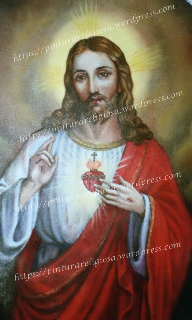 ARTE SACRO Pintura Religiosa Sagrado Corazón