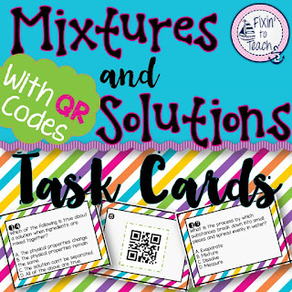  Mixtures and Solutions Task Cards