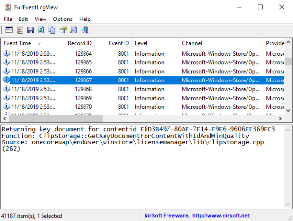 Use la vista completa del registro de eventos para ver los registros de Windows