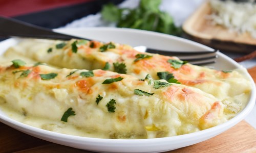 Easy Creamy White Chicken Enchiladas Recipe Story Food Hunter