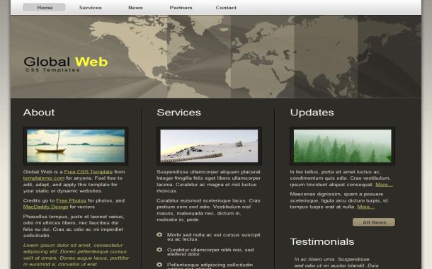 Free Black Social Networking CSS Website Template