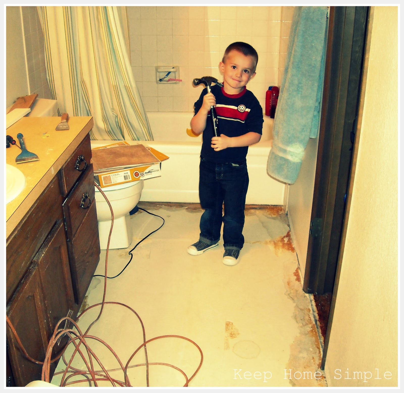 Keep Home Simple Bathroom Molding All By Myself!!!