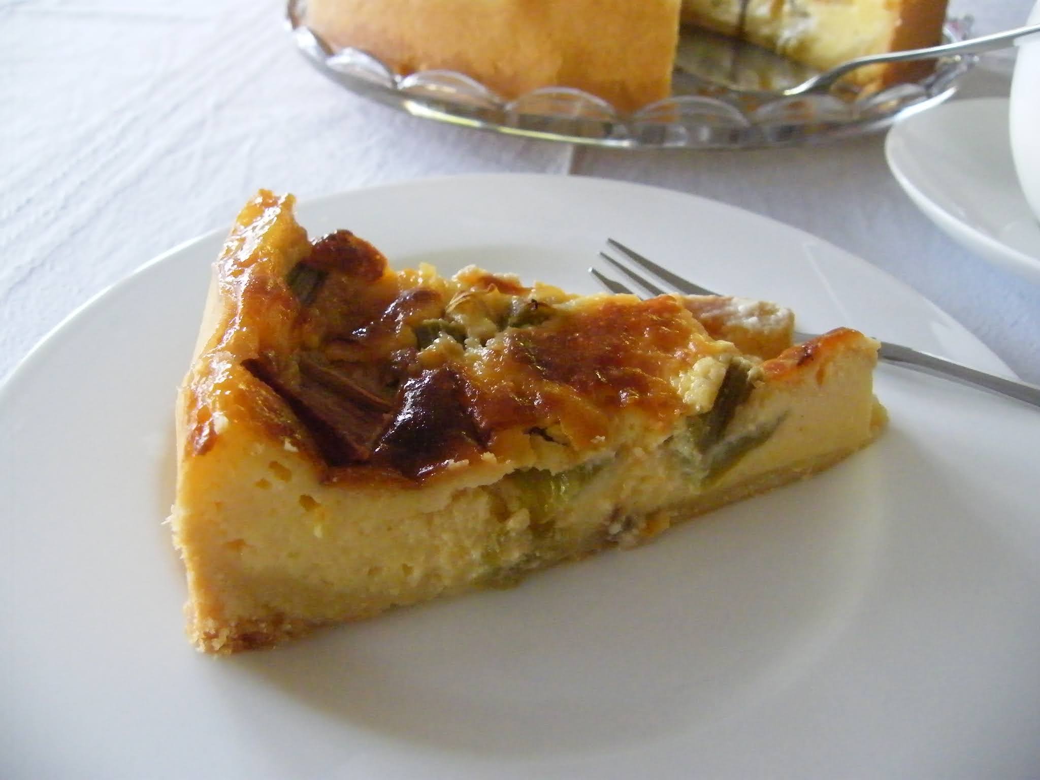 Rhabarberkuchen mit Mascarpone