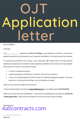 OJT Application Letter word