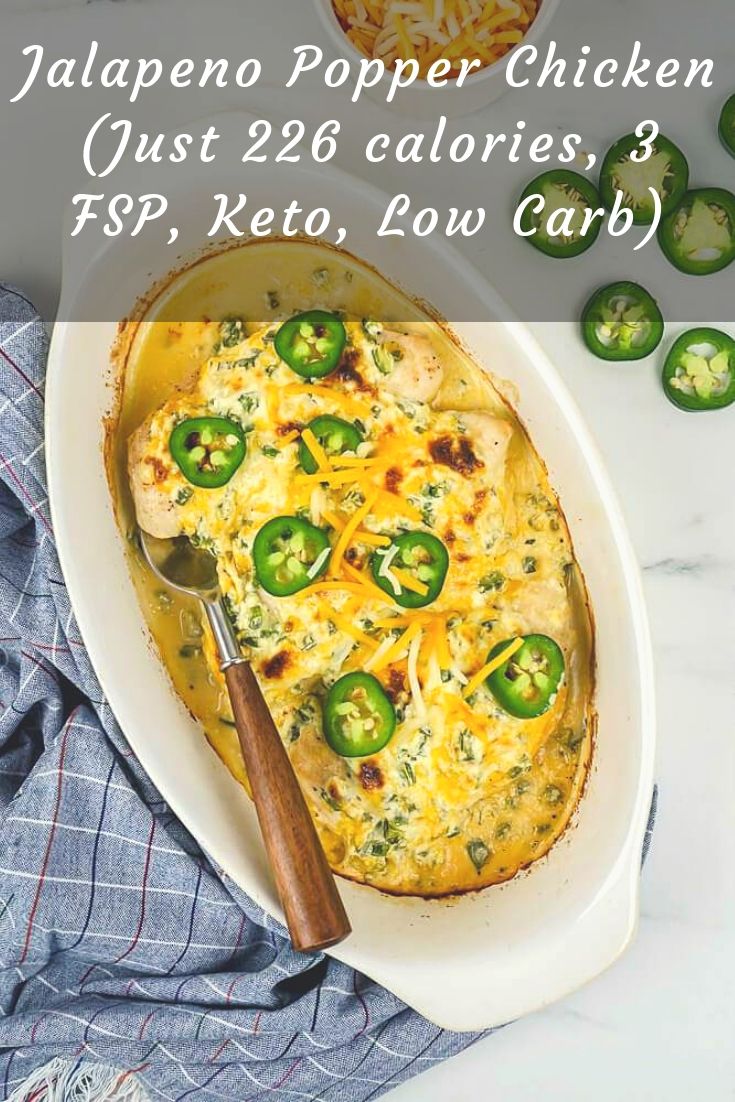 Jalapeno Popper Chicken (Just 226 calories, 3 FSP, Keto, Low Carb