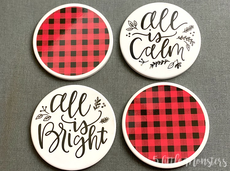 CHRISTMAS COASTERS USING CRICUT INFUSIBLE INK - Sugarcoated Housewife