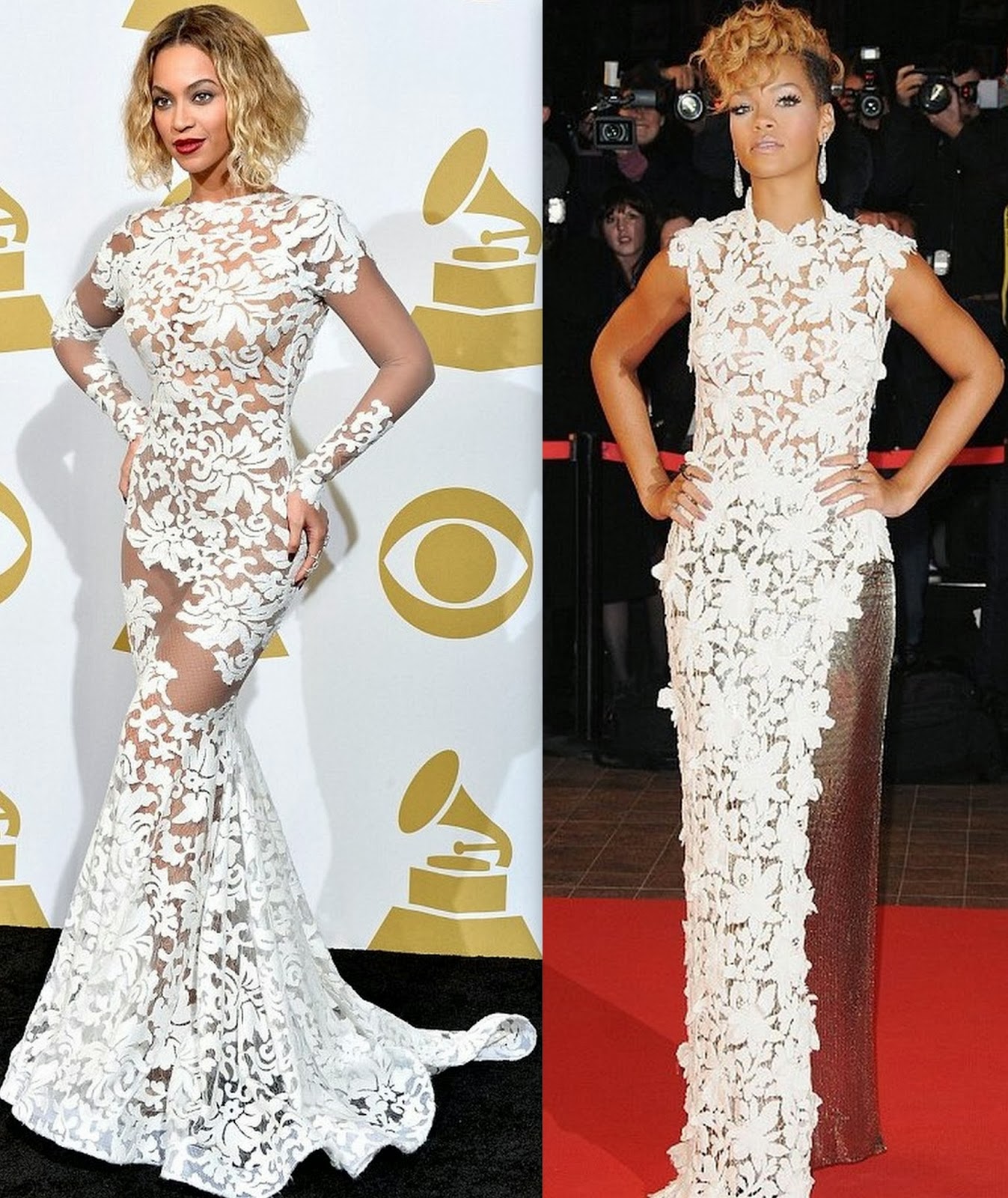 Who Wore It Better? Beyonce Wears The Same White See-through Dress ...