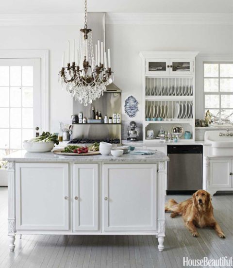 white Dutch kitchen of interior designer Annie Brahler of Eurotrash