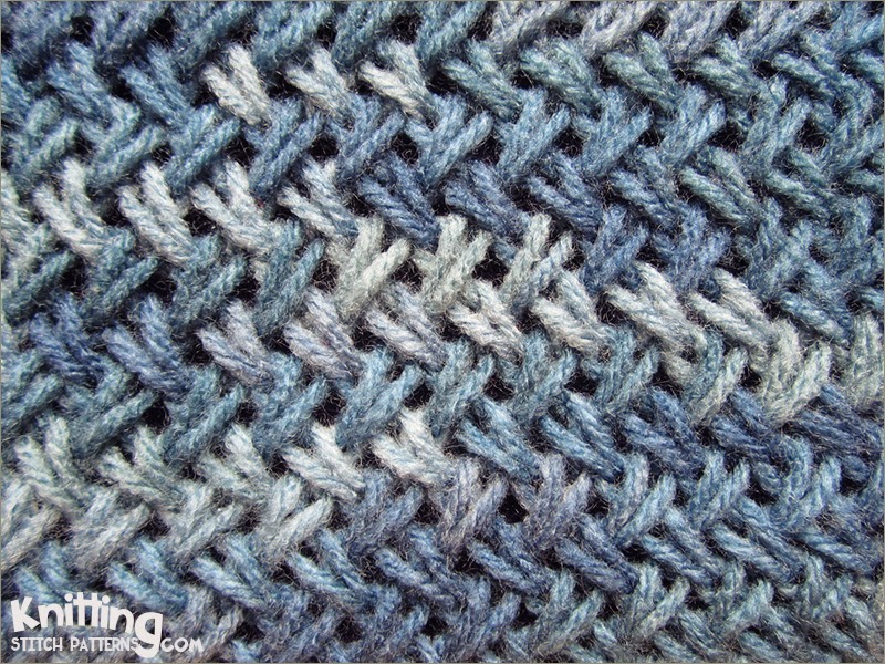 The Criss-Cross stitch is very similar to herringbone stitch and it will look amazing on scarves,  bags or accessory project. The stitch is a bit more time consuming and it might be a bit more challenging to beginners.