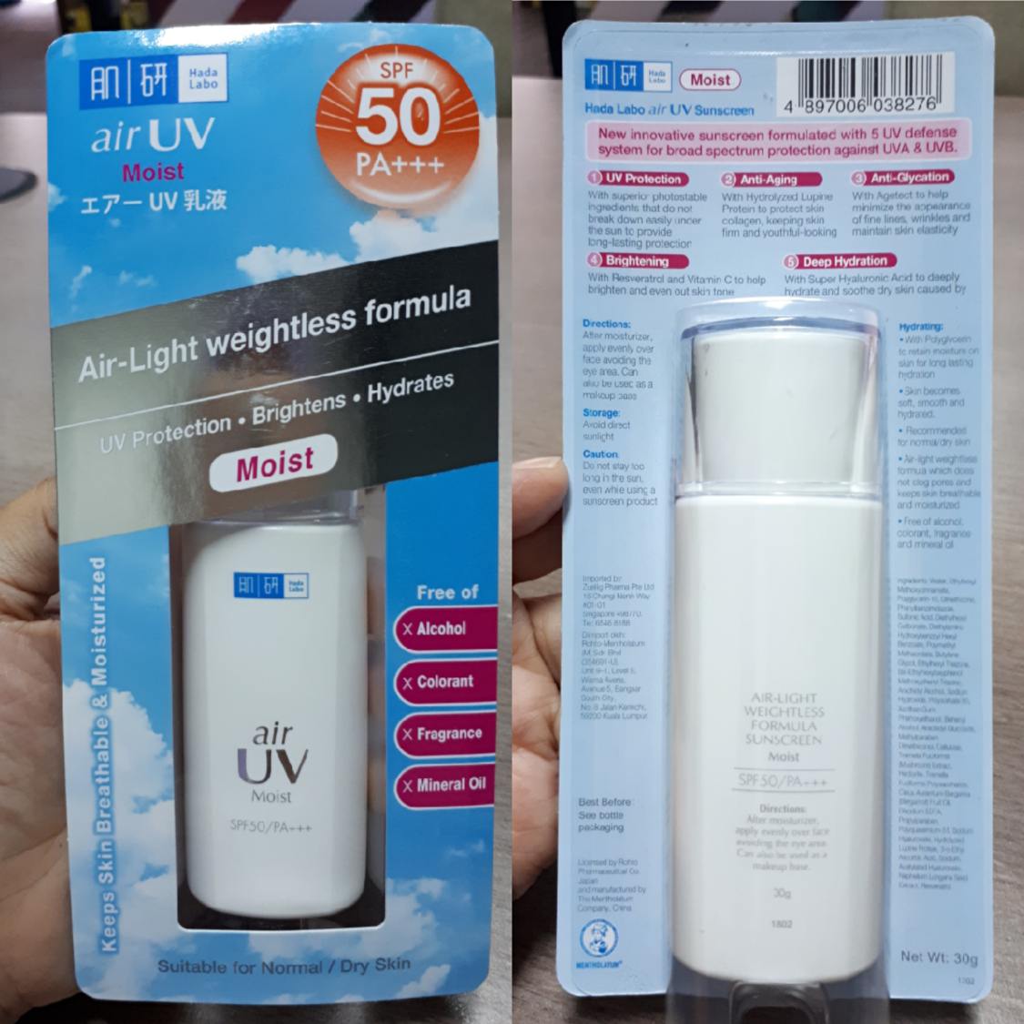 Sunscreen Hada Labo Air UV Moist Untuk Kulit Kering