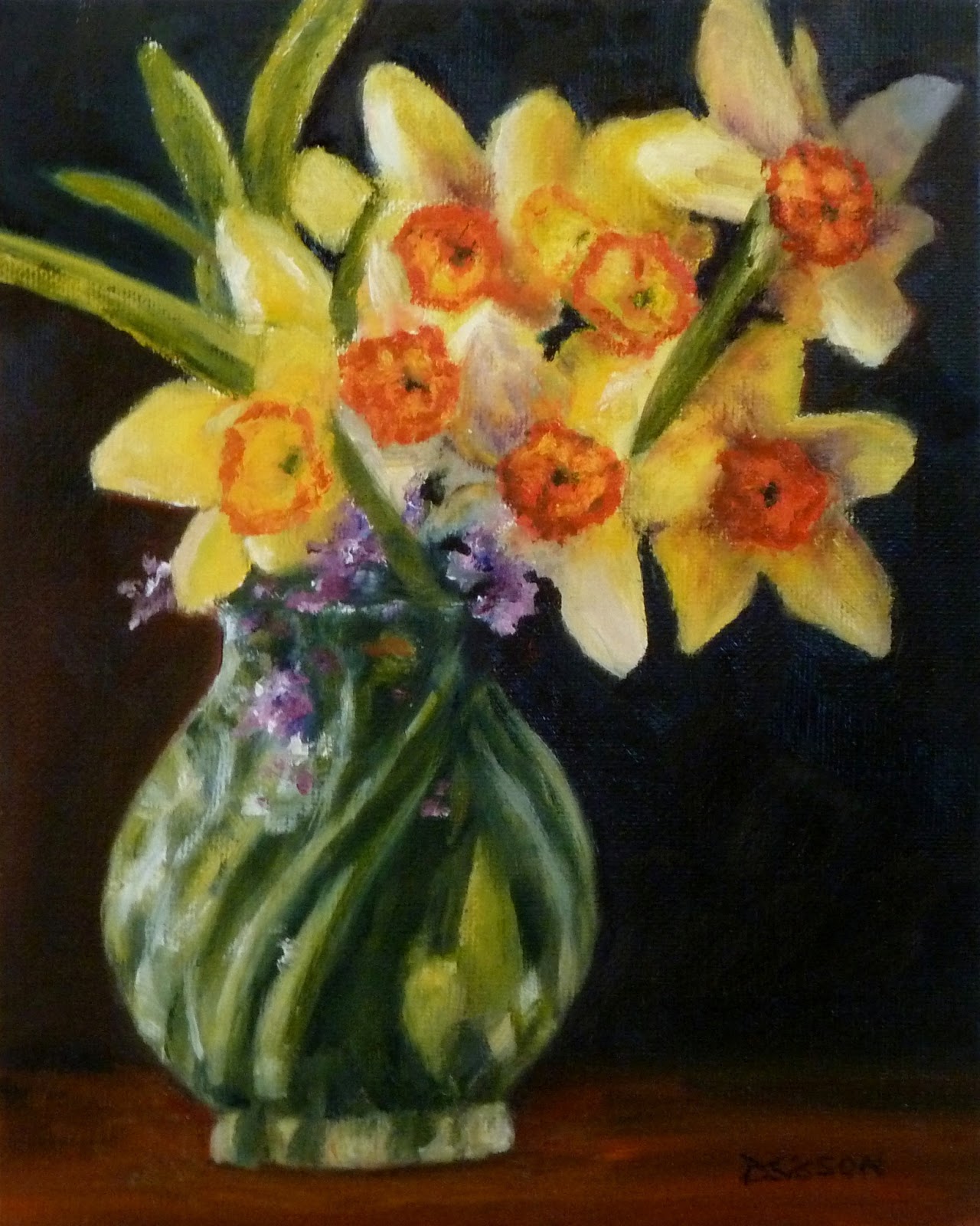 Daily Painting Projects Daffodils With Phlox Oil Painting