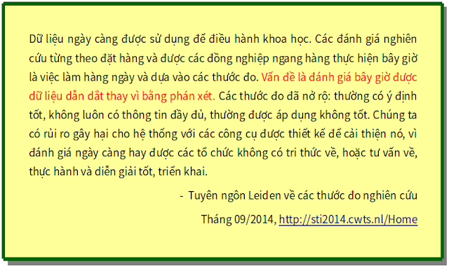 ‘Tuyên ngôn Leiden về các thước đo nghiên cứu’ - bản dịch sang tiếng Việt