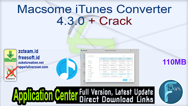 Macsome iTunes Converter 4.3.0 + Crack_ ZcTeam.id