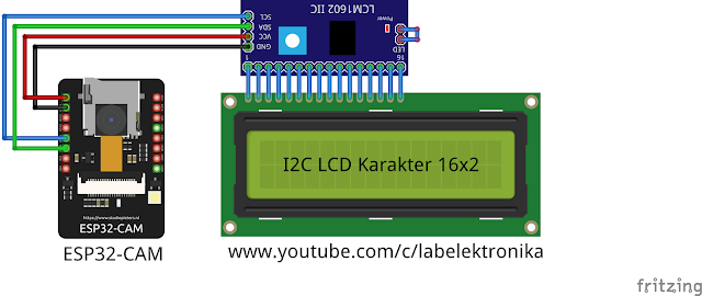 Wiring I2C LCD Menggunakan ESP32-CAM
