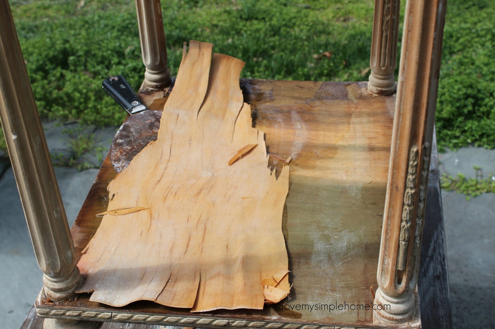 How to remove wood veneer from wood furniture love my simple home