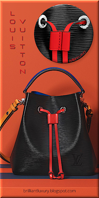 Louis Vuitton NéoNoé BB bucket bag in black and coquelicot red trim #bags #louisvuitton #brilliantluxury Louis Vuitton NéoNoé BB bucket bag in black and coquelicot red trim #bags #louisvuitton #brilliantluxury