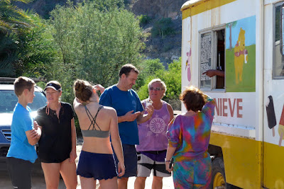 The ice cream truck arrives on Coyote Beach. This is not to be missed.