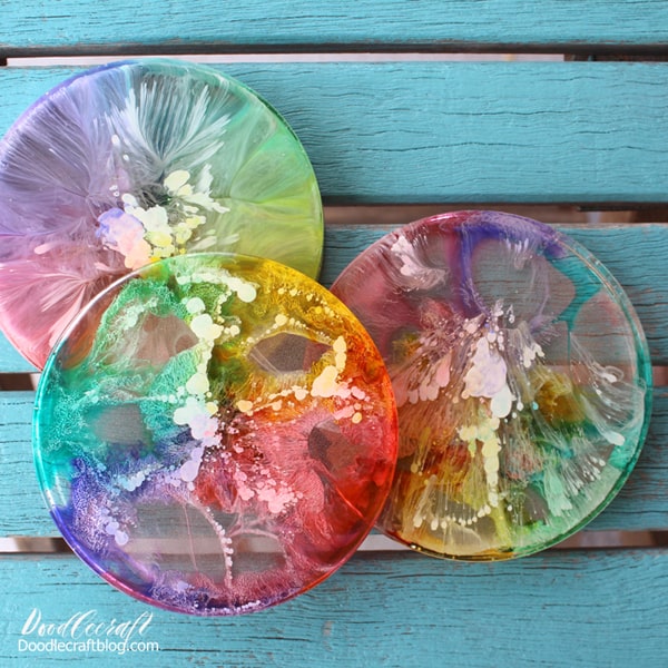 Beautiful Resin Coasters with Alcohol Ink and Anet • Anet Van Zyl