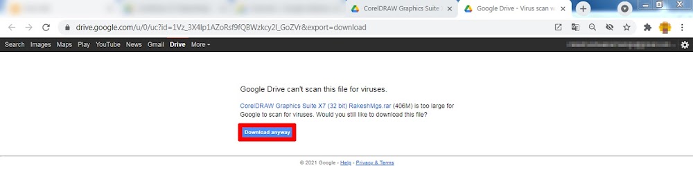 Step one for Download CorelDRAW X7 Graphics Suite