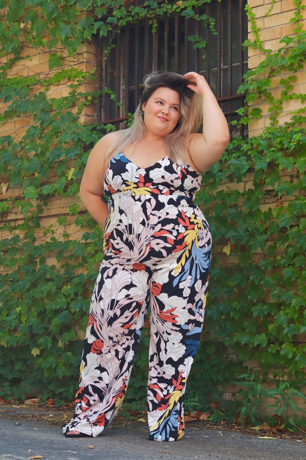 Plus Size Floral Jumpsuit - the City