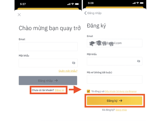 hướng dẫn tạo tài khoản binance