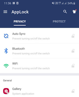 Lock gallery app on Android using AppLock