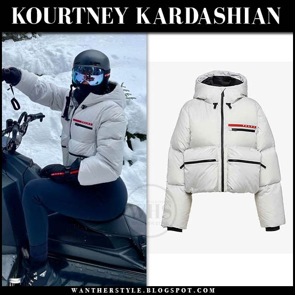 Kourtney Kardashian in white puffer jacket on January 3 ~ I want her ...