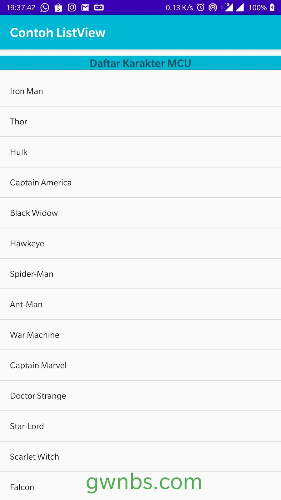 Membuat ListView Dengan Implementasi Klik Pada Setiap Item Tutorial