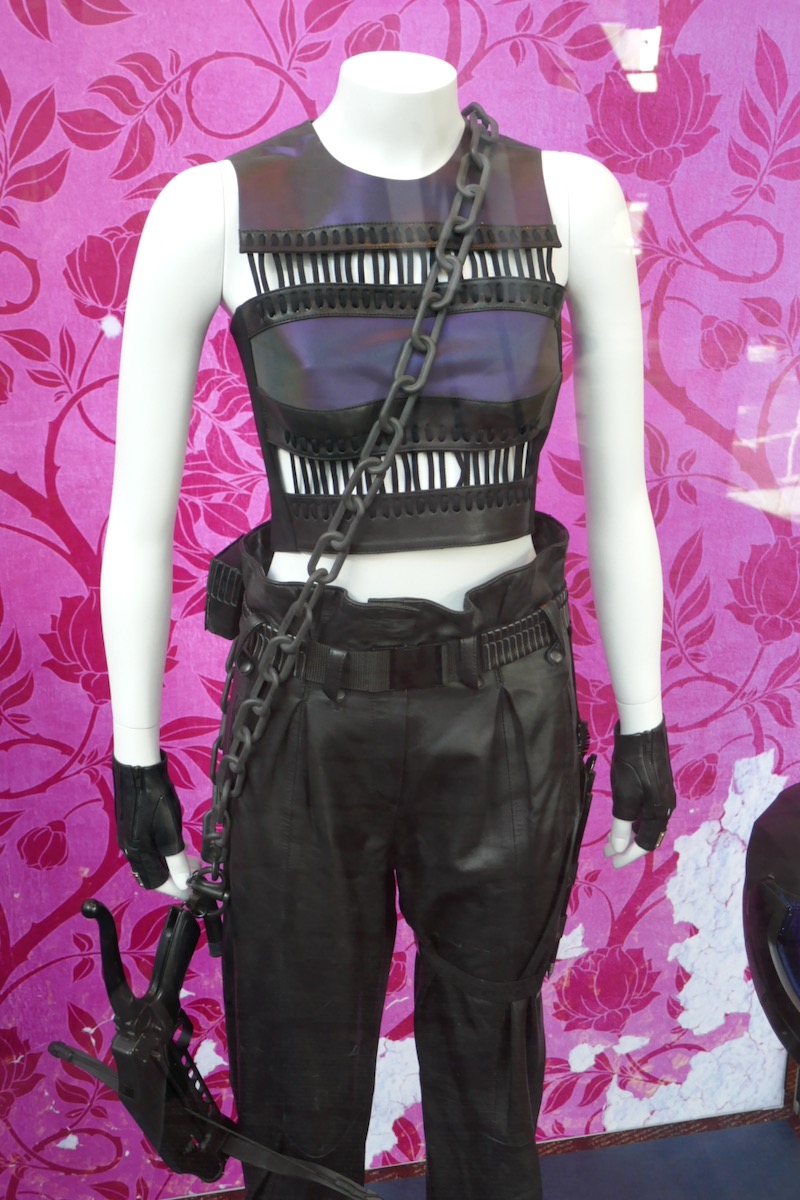 Hollywood Movie Costumes And Props Harley Quinn And Huntress Movie Costumes From Birds Of Prey On Display