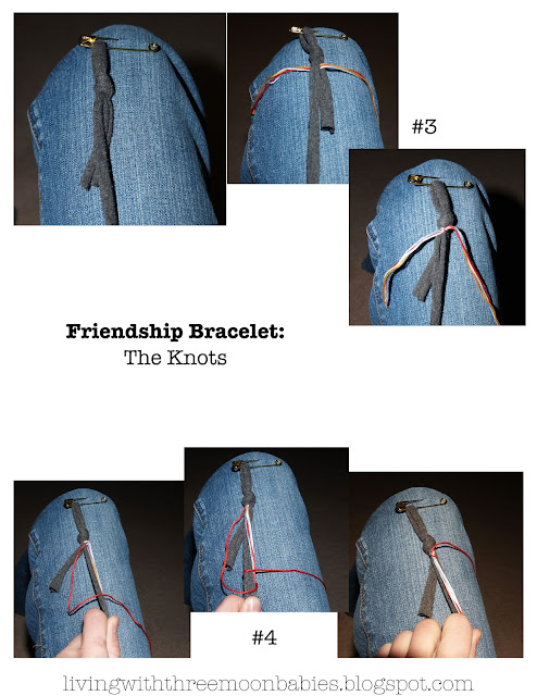 Friendship Bracelet Tutorial by livingwiththreemoonbabies.blogspot.com