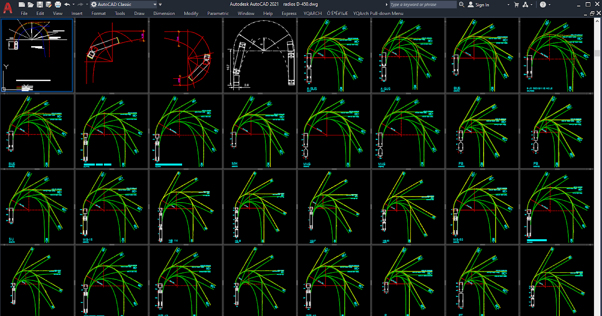 VARIOUS VEHICLE TURNING RADIUS /CIRCLES [DWG, PDF]