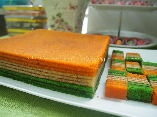 Kek Lapis Oren Pandan ~ Blog Kakwan
