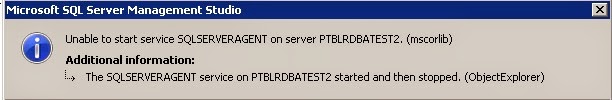 Microsoft SQL Server : SQL Server Agent Not Starting -- FIX