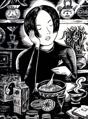 Peculia have breakfast, by Richard Sala