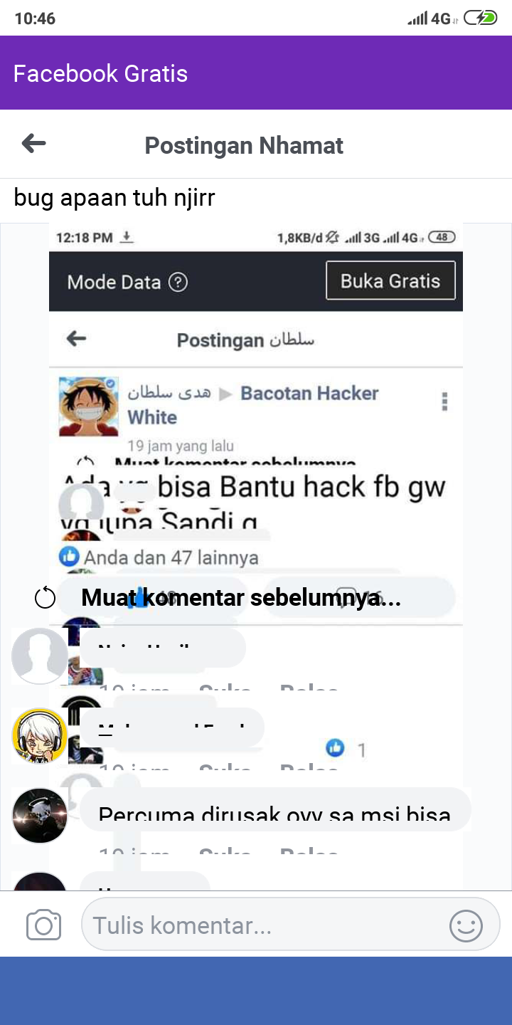 Cara Komentar Rusak di Facebook Lite Terbaru ALPHRA87