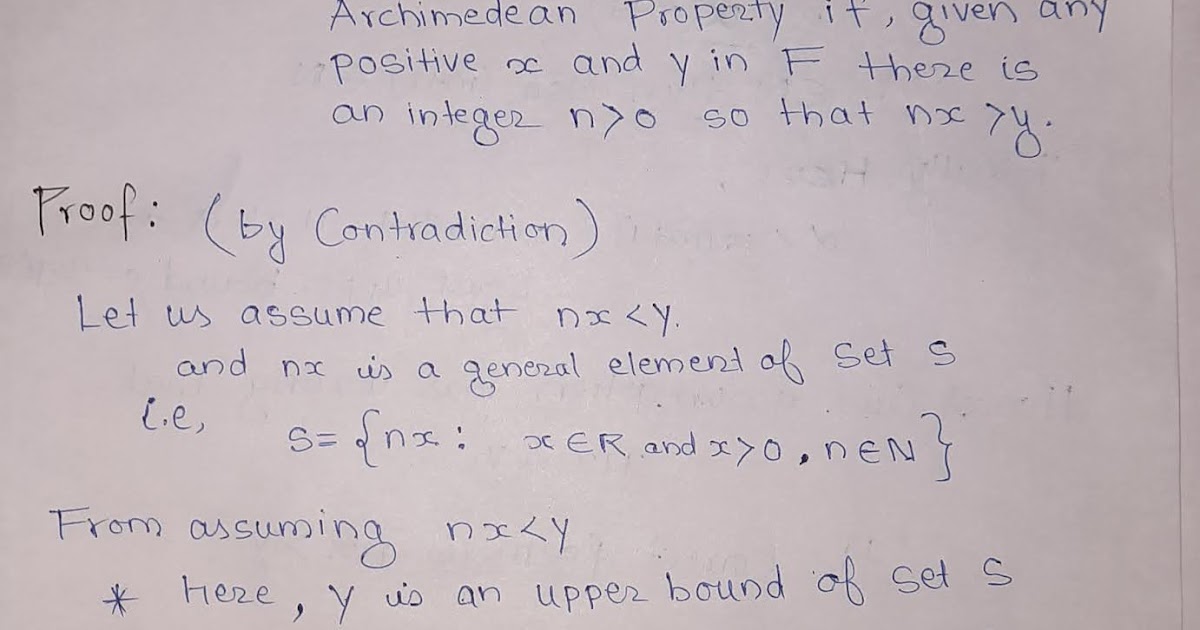 Sanskarimathematics : THE ARCHIMEDEAN PROPERTY PROOF