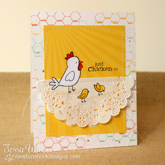 Chicken card by Tessa Wise for Newton's Nook Designs | Chicken Scratches Stamp