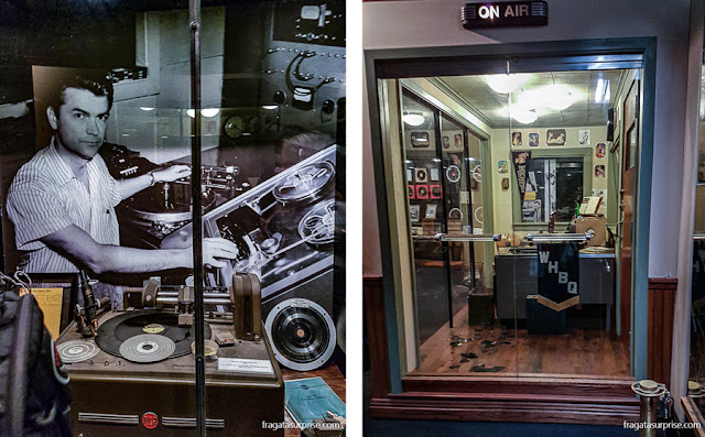 Equipamentos do Sun Studio e o estúdio de rádio de Sam Phillips