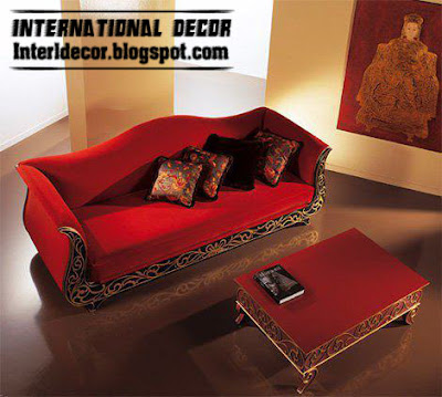 romantic red sofa and red table design