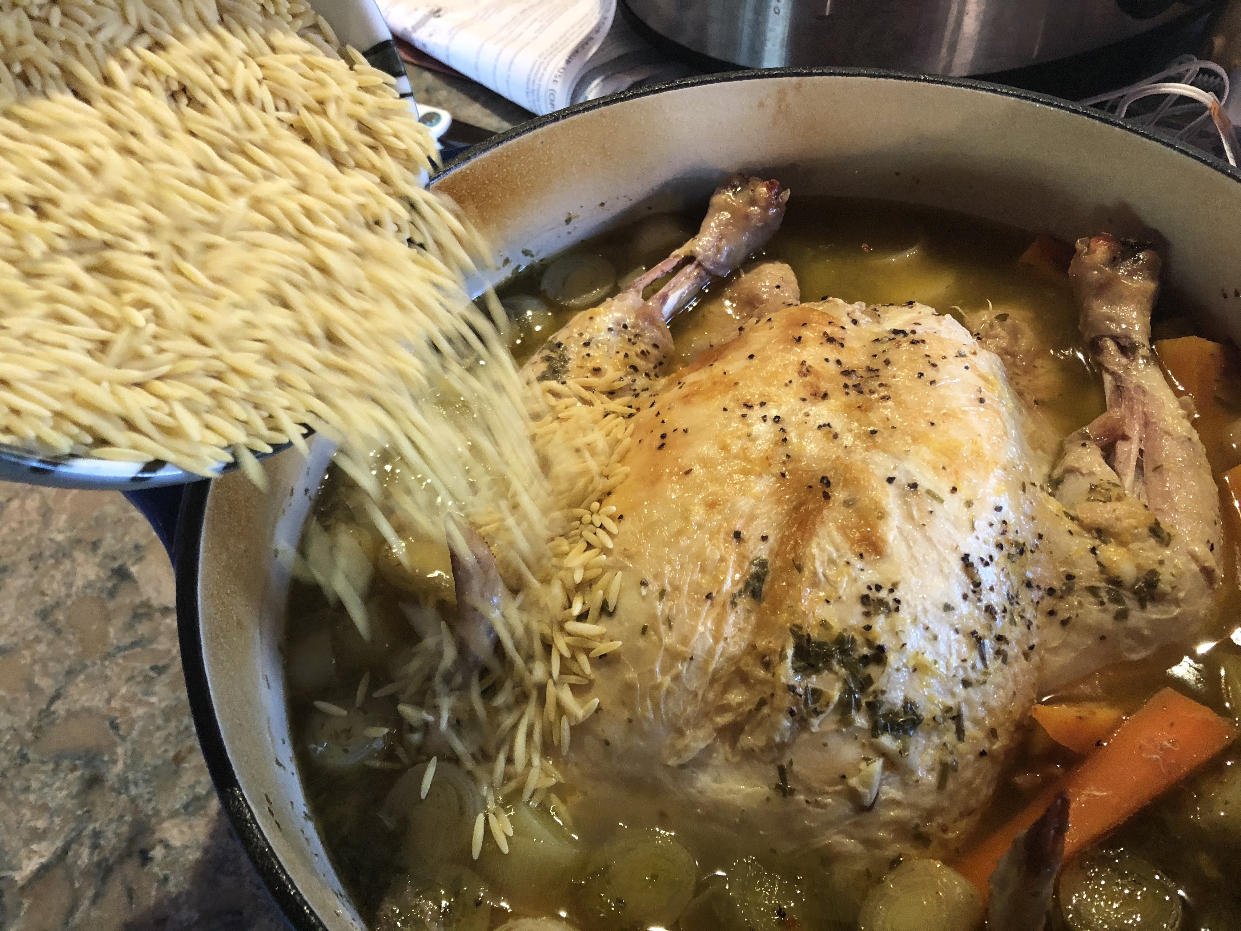 Nigella Lawson's Chicken in a Pot with Lemon and Orzo