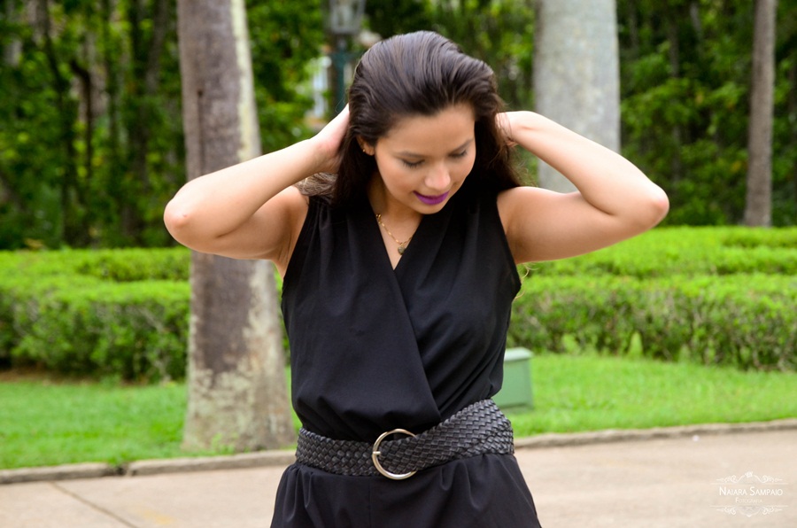 Look do dia - Macaquinho Preto e Espadrille Rosa Macaquinho Preto e Espadrille Rosa