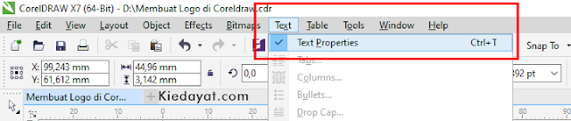 Text Properties Coreldraw X7 Text Properties Coreldraw X7