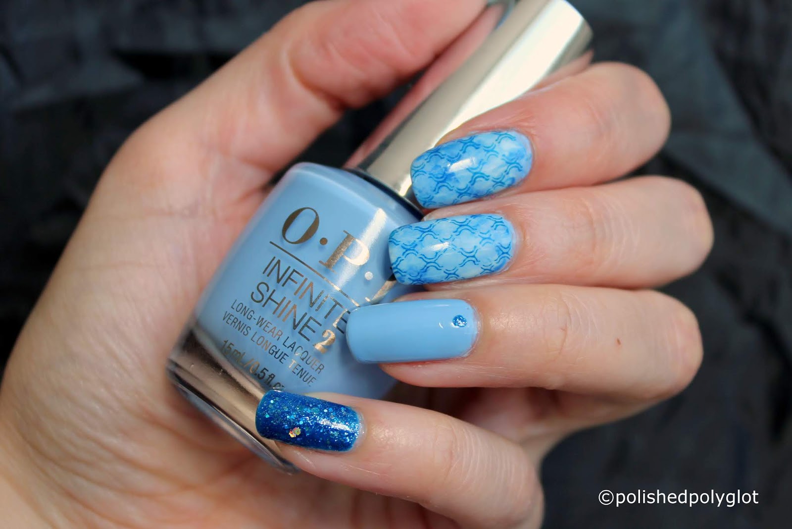 Nail Art │ Blue over Blue Nail design / Polished Polyglot