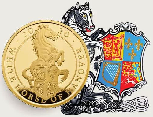 2020 Queen's Beast White Horse of Hanover 2 oz .9999 Silver UK Coin Brexit 