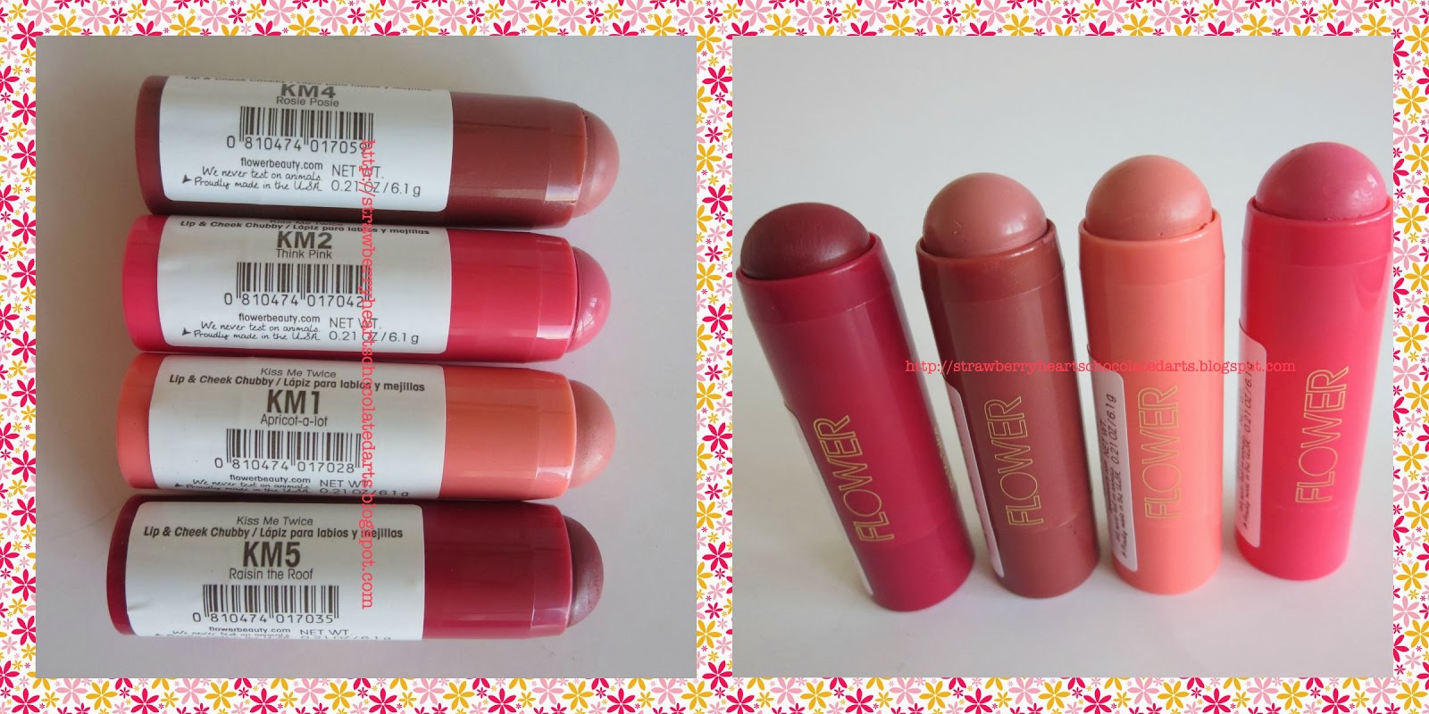 Strawberry Hearts Chocolate Darts FLOWER BEAUTY Kiss Me Twice Lip
