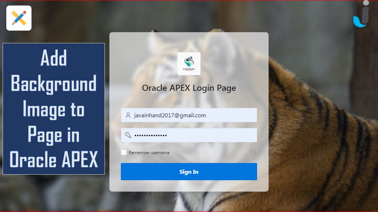 Add Background Image to Login Page in Oracle APEX - Javainhand Tutorial