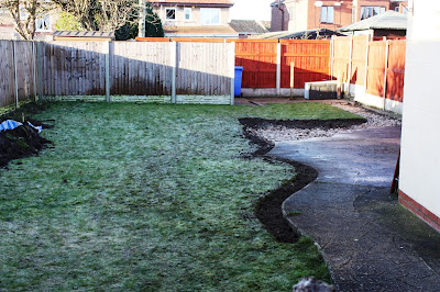 Our garden before work commenced. Basically all lawn.