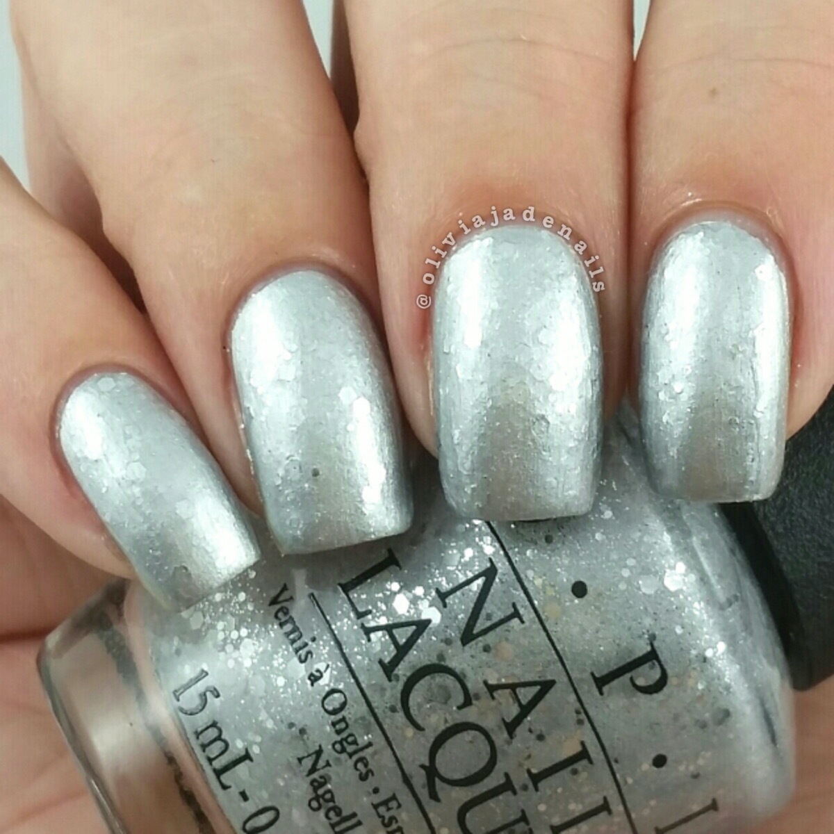 OPI By The Light Of The Moon swatched by Olivia Jade Nails