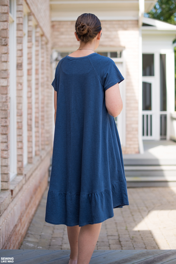Sewing Like Mad The Waterfall Raglan Dress by Chalk and Notch.