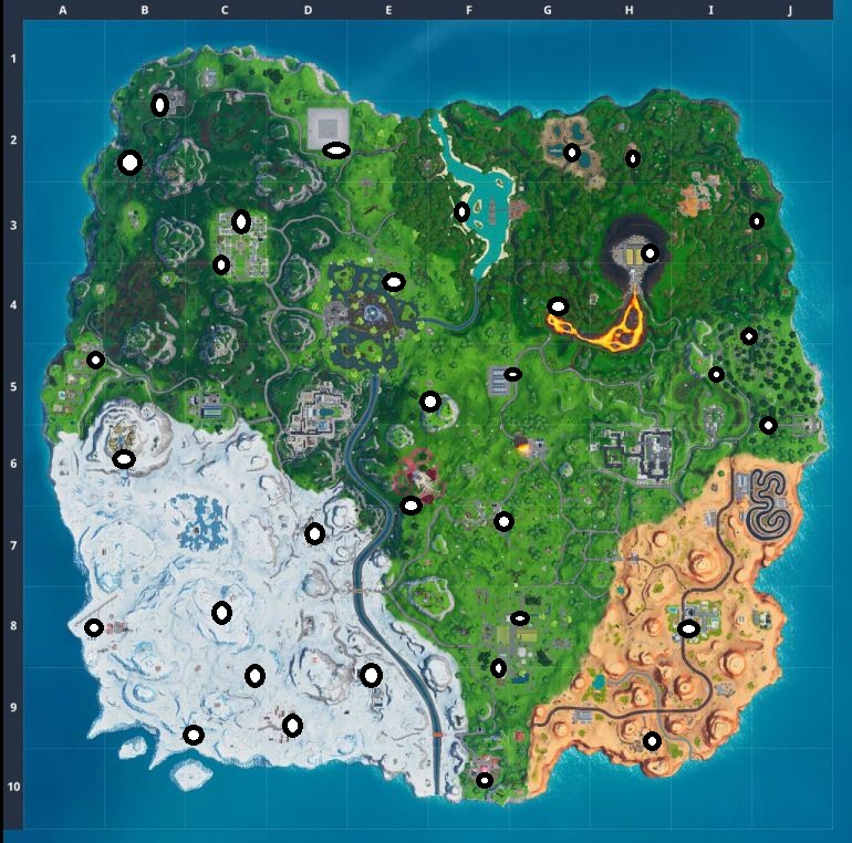 Fortnite Season 10 X: All Vending Machine Locations Map